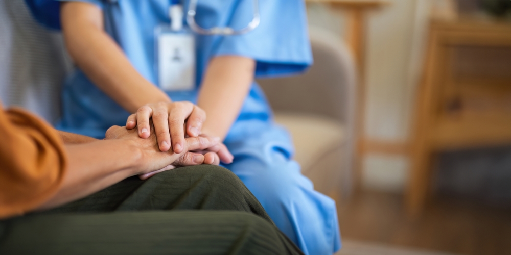 Senior receiving compassionate care